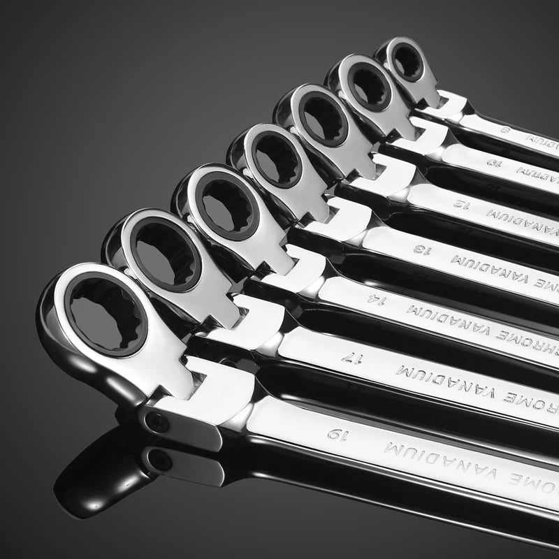 Flexible Pivoting Head Ratchet Wrench Spanner