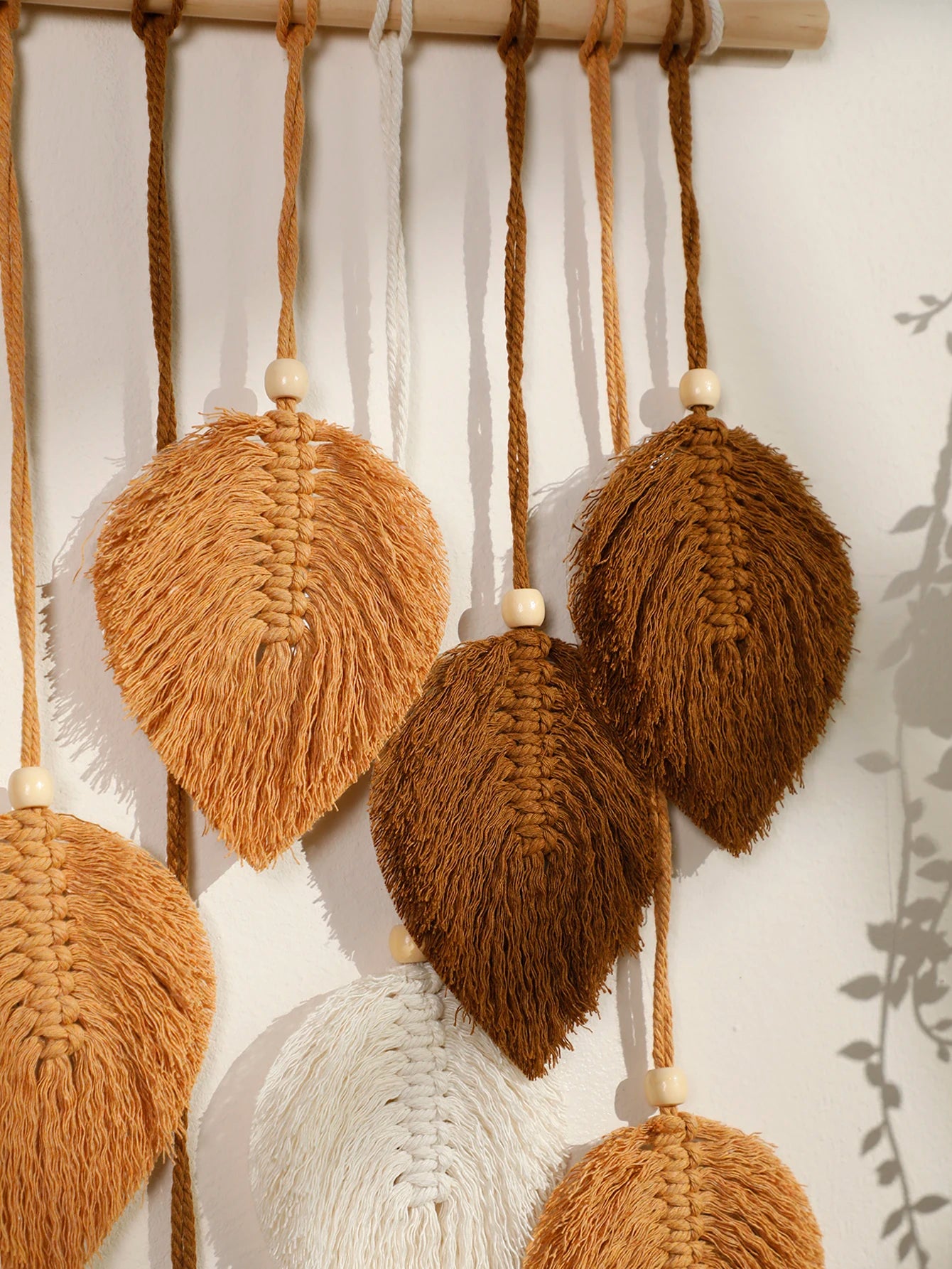 Leaf Macrame Tapestry Brown Green Wall Tapestry