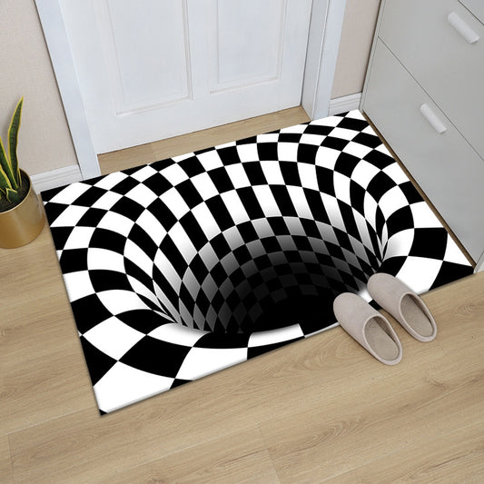 Optical illusion cat mat — soft crystal velvet surface