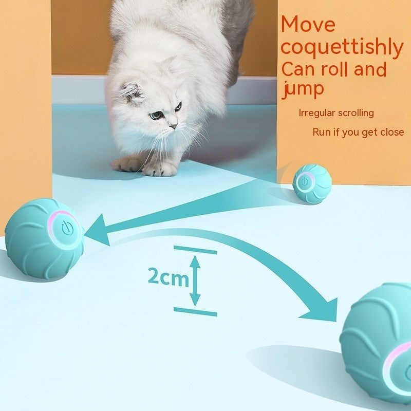 Self-rolling cat toy ball — mimics prey movement for indoor cats