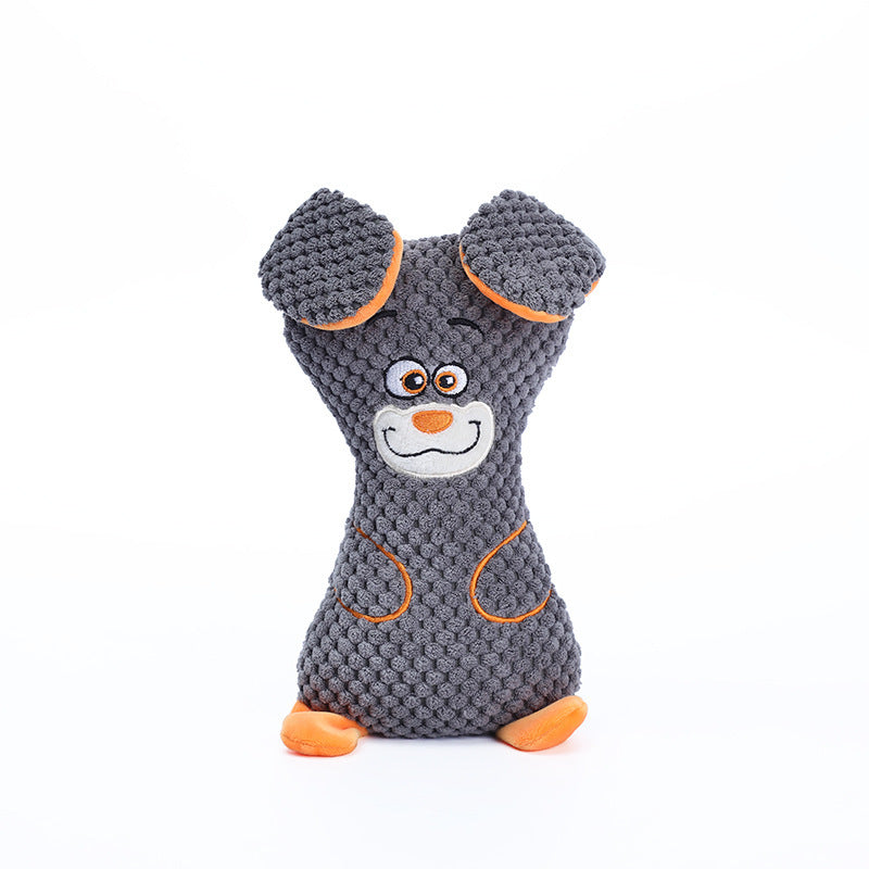 Dog squeaky toy detail — floppy ears plush character toy