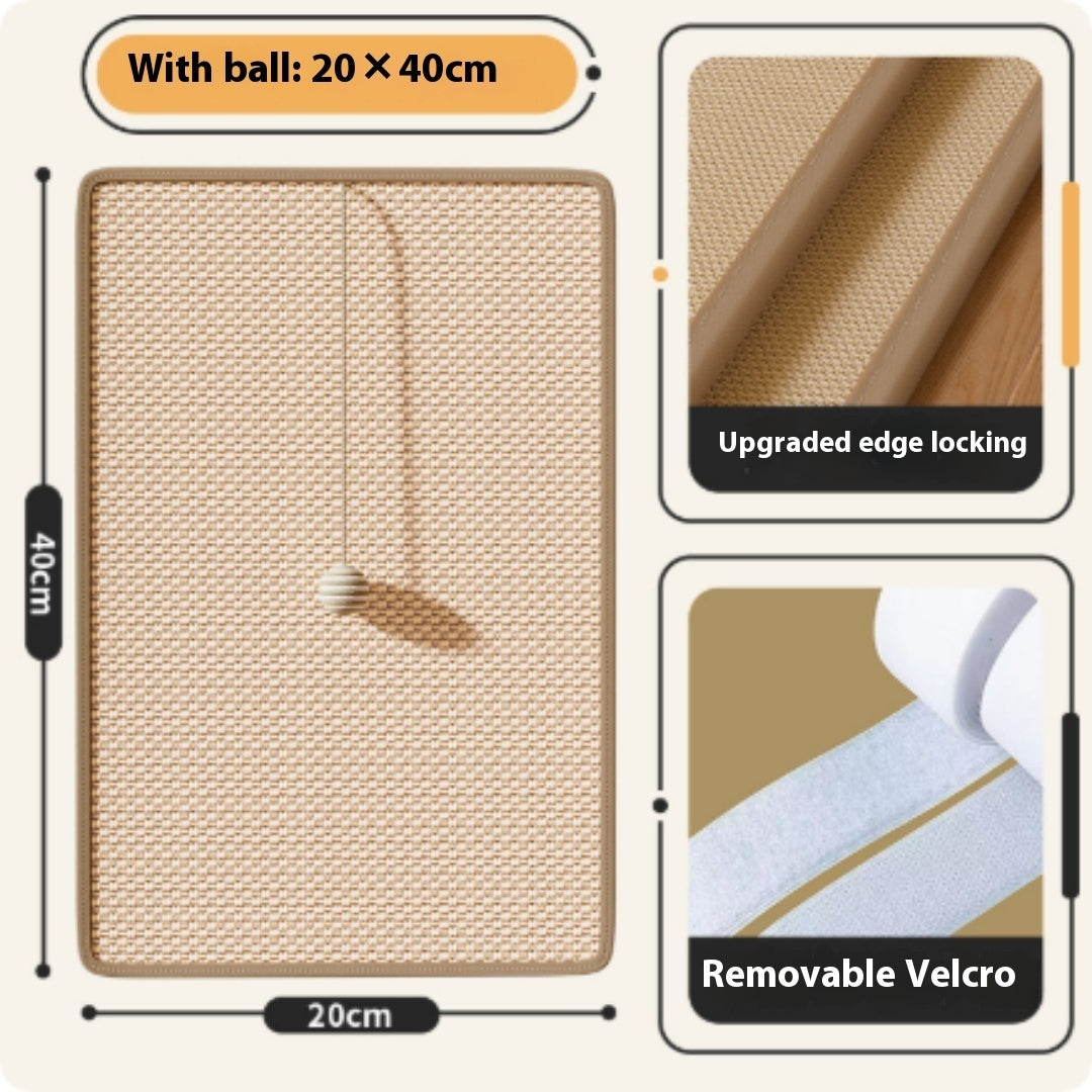Cat scratch mat with hanging ball — sisal natural fibre Canada