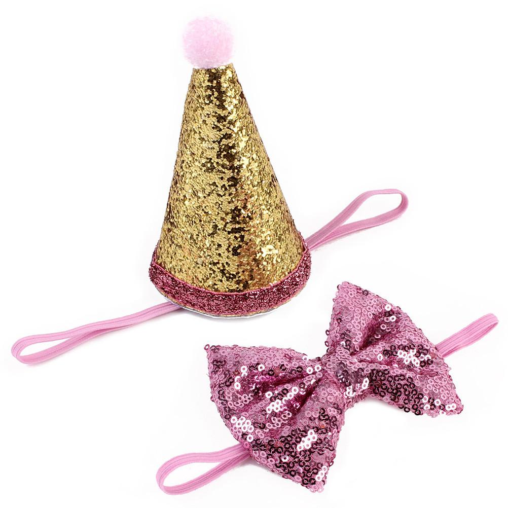 Pet birthday hat blue sequin bow five colours Canada