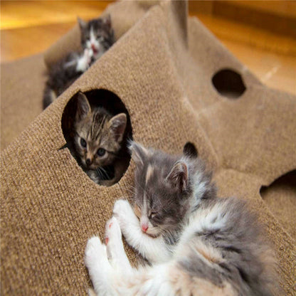 Felt cat play mat close-up — thick durable natural fibre