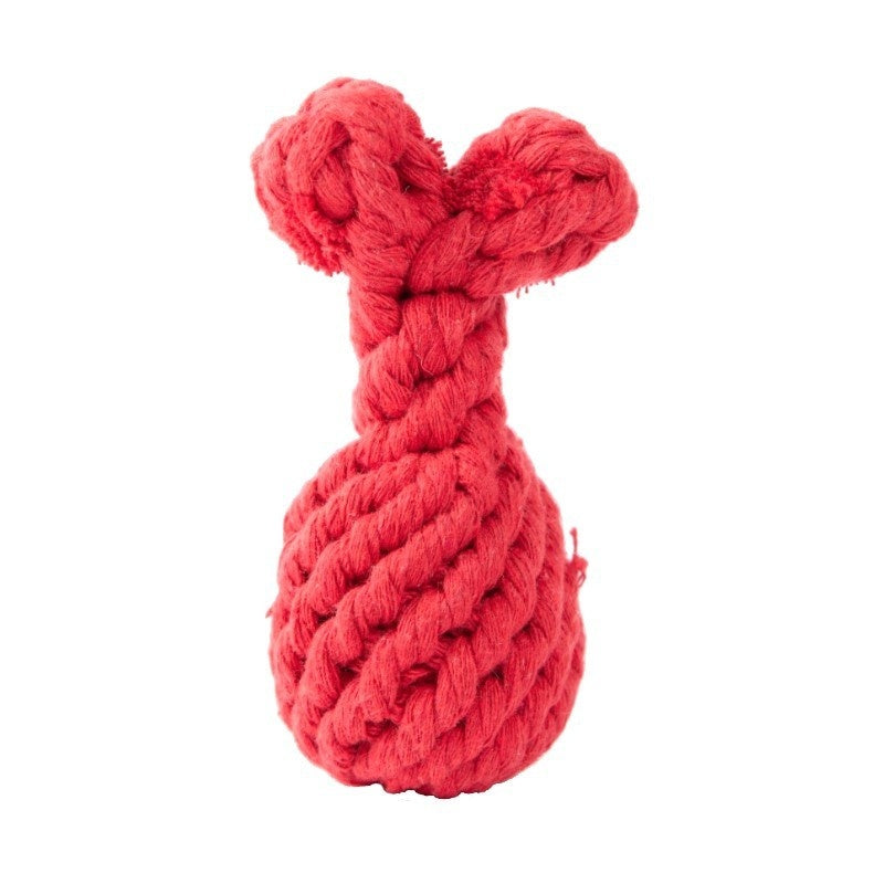 Mini knit dog toy three shape options bone heart chicken leg
