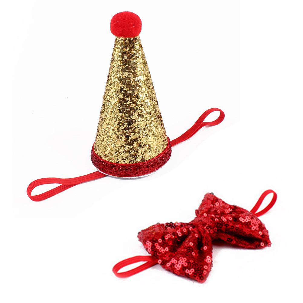 Cat in sequin party hat rose red birthday accessory Canada
