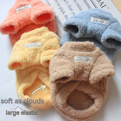Soft velvet pet coat pink — coral fleece warm dog cat coat