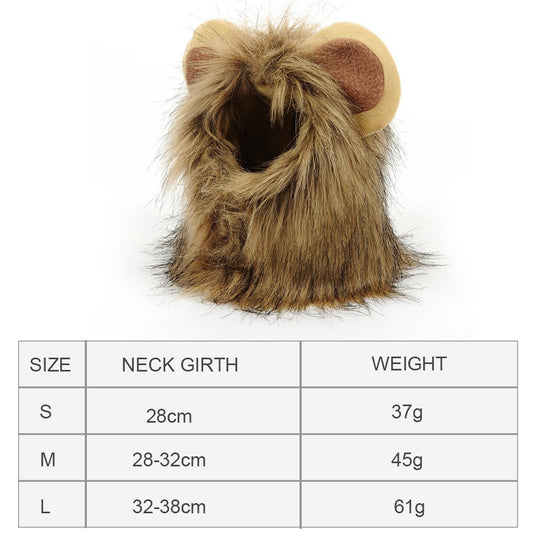Cat lion mane costume black — fits adult cats and small dogs