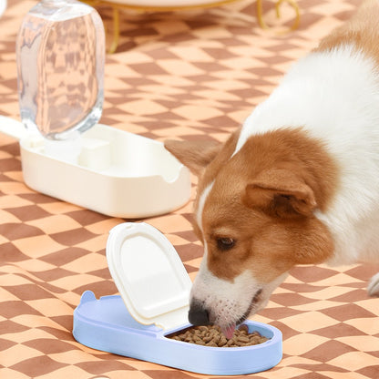 Portable pet water bottle blue — one-hand leak-proof dog cat Canada