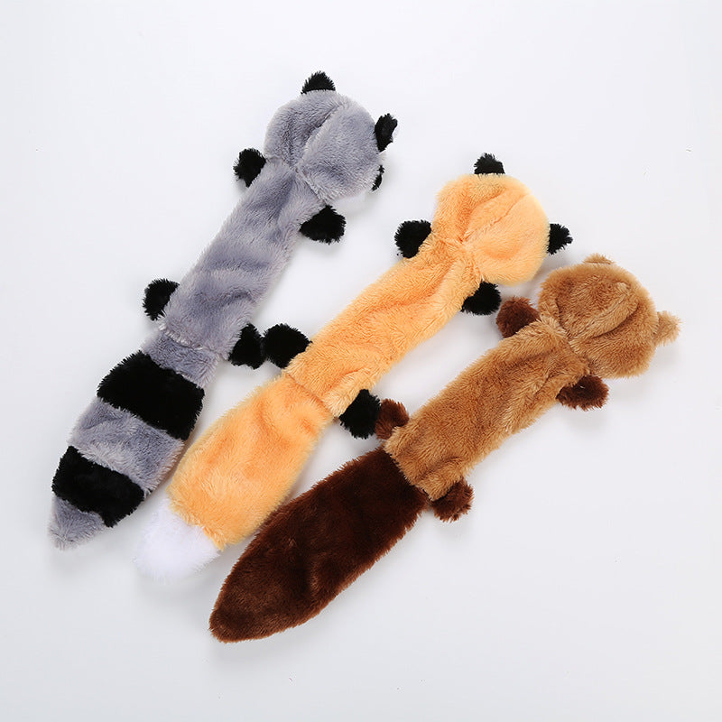 Squeaky plush dog toy set detail — 3 pieces soft and loud