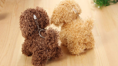 Teddy bear dog toy yellow — plush squeaky comfort friend for dogs