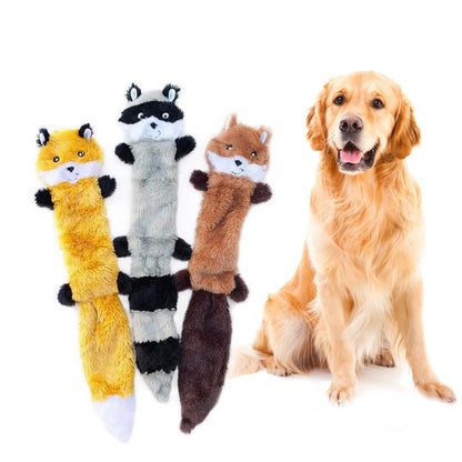 3-piece squeaky plush dog toy set — soft long plush toys with squeaking sounder for dogs and cats