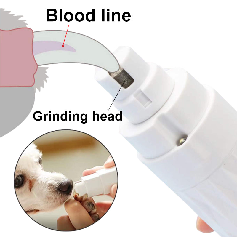 Pet nail grinder size guide — fits small medium large dogs cats