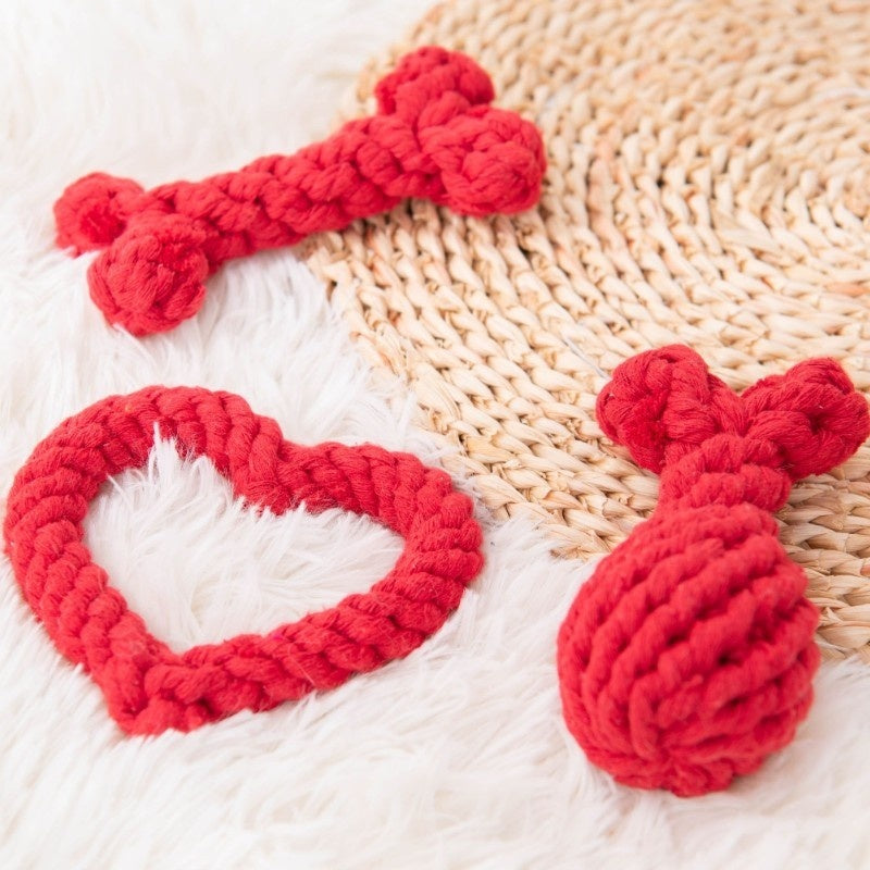 Small plush love heart dog toy soft squeaky for puppies