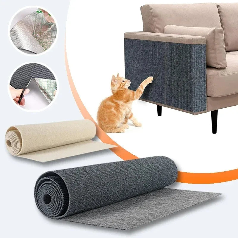 Cat scratch furniture protector tape — transparent self-adhesive sofa guard