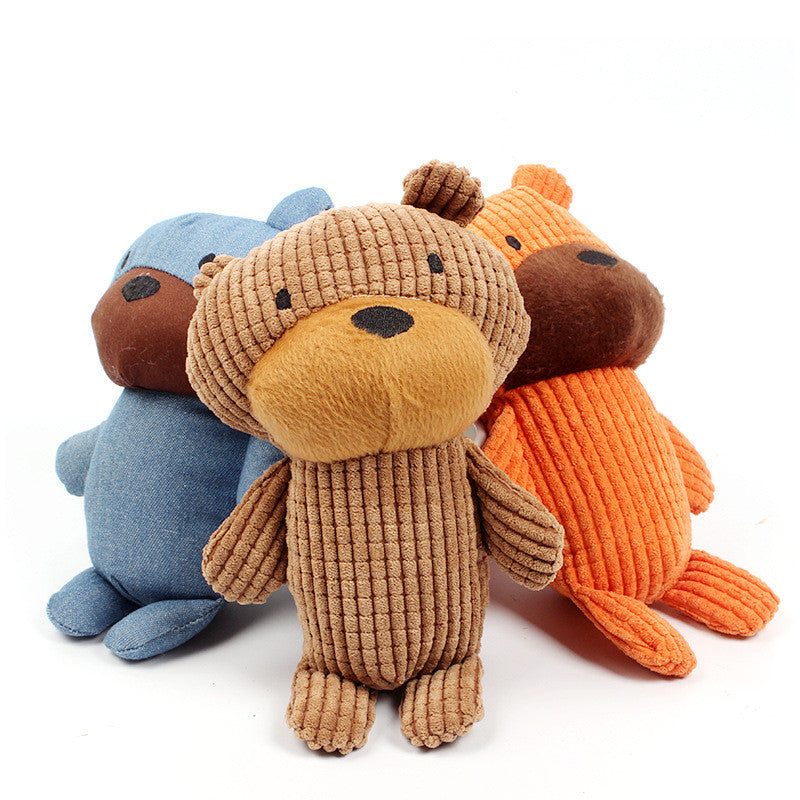 Corduroy teddy bear squeaky dog toy brown Canada pet supplies