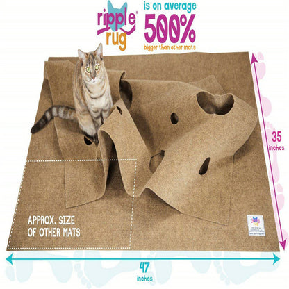 Cat playing on felt mat — scratch lounge zone Canada Snapify