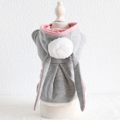 Bunny ear sweater pet pink and grey colour options flat lay