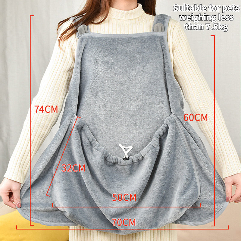 Wearable cat carrier apron grey — adjustable straps Snapify Canada