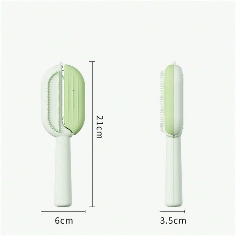 Pet grooming brush green — built-in mist water dispenser