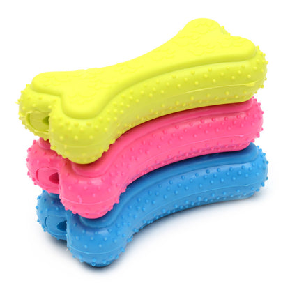 Squeaky rubber dog toy rose red — biscuit shape soft durable