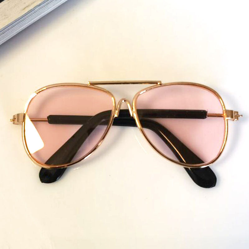Pet sunglasses pink and smoke colour lifestyle photo