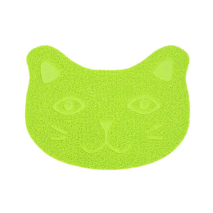 Cat face litter mat grey — waterproof easy-clean litter pad