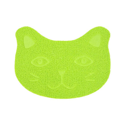 Cat face litter mat grey — waterproof easy-clean litter pad