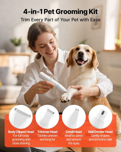 Waterproof dog grooming clippers IPX7 — USB rechargeable pet kit