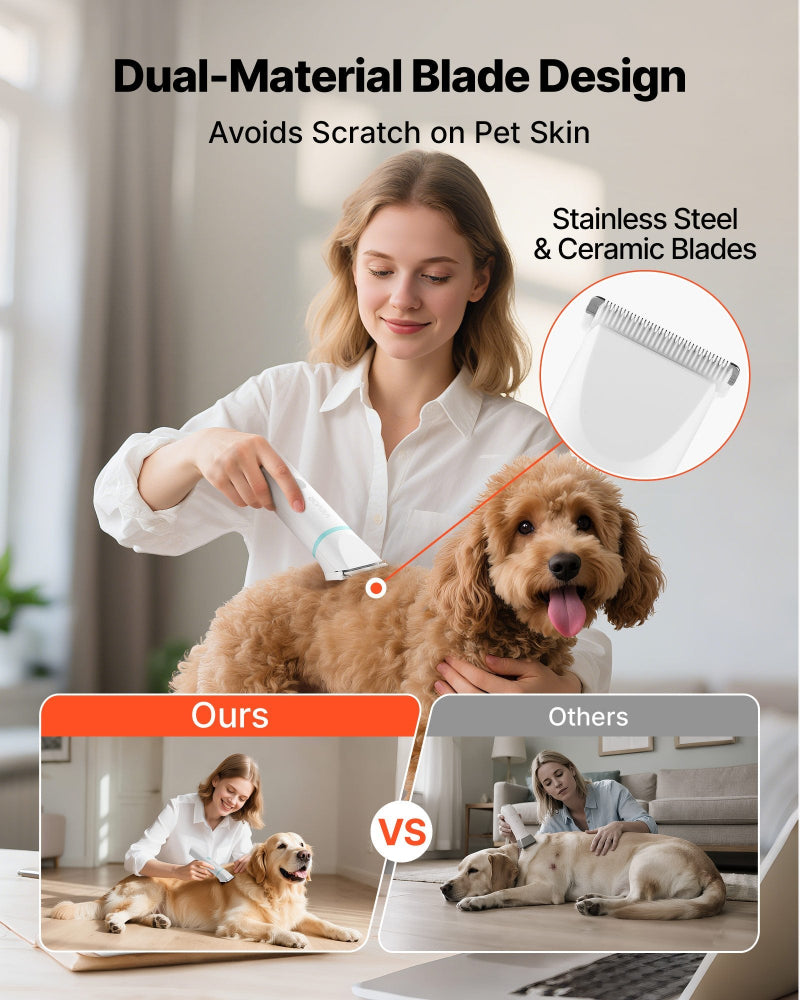 Dog grooming clippers 4 attachments — cut trim detail nail grind