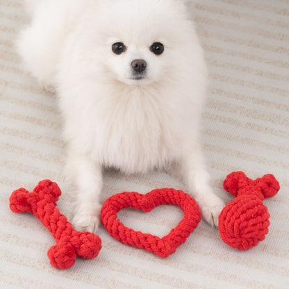 Mini knit plush dog toy bone shape squeaky puppy toy Canada