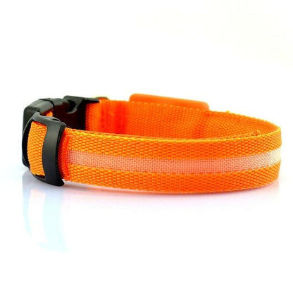 LED dog collar blue adjustable — XS to XL rechargeable pet collar