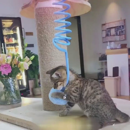 Stick-On Spring Cat Toy — They Entertain Themselves While You're Gone